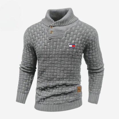 Knitted Sweater with Buttoned Collar || CLEARANCE SALE