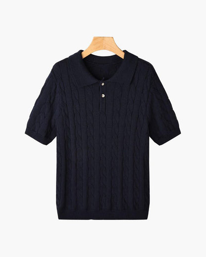 FLORENCE Cable Knit Polo