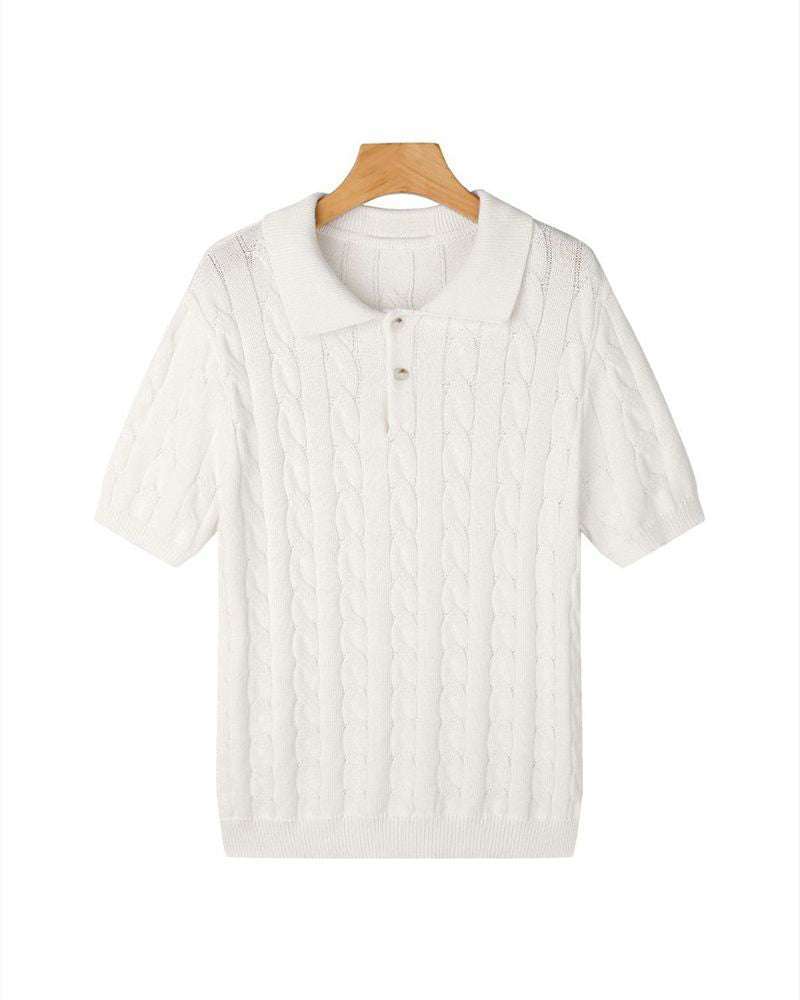 FLORENCE Cable Knit Polo
