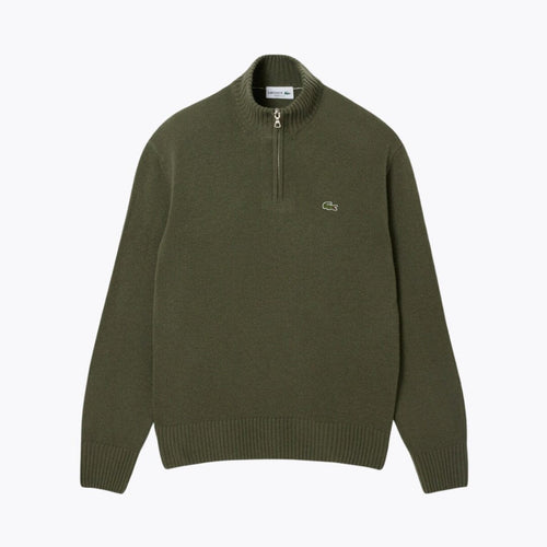 L.C Zipped High Neck Carded Wool Sweater