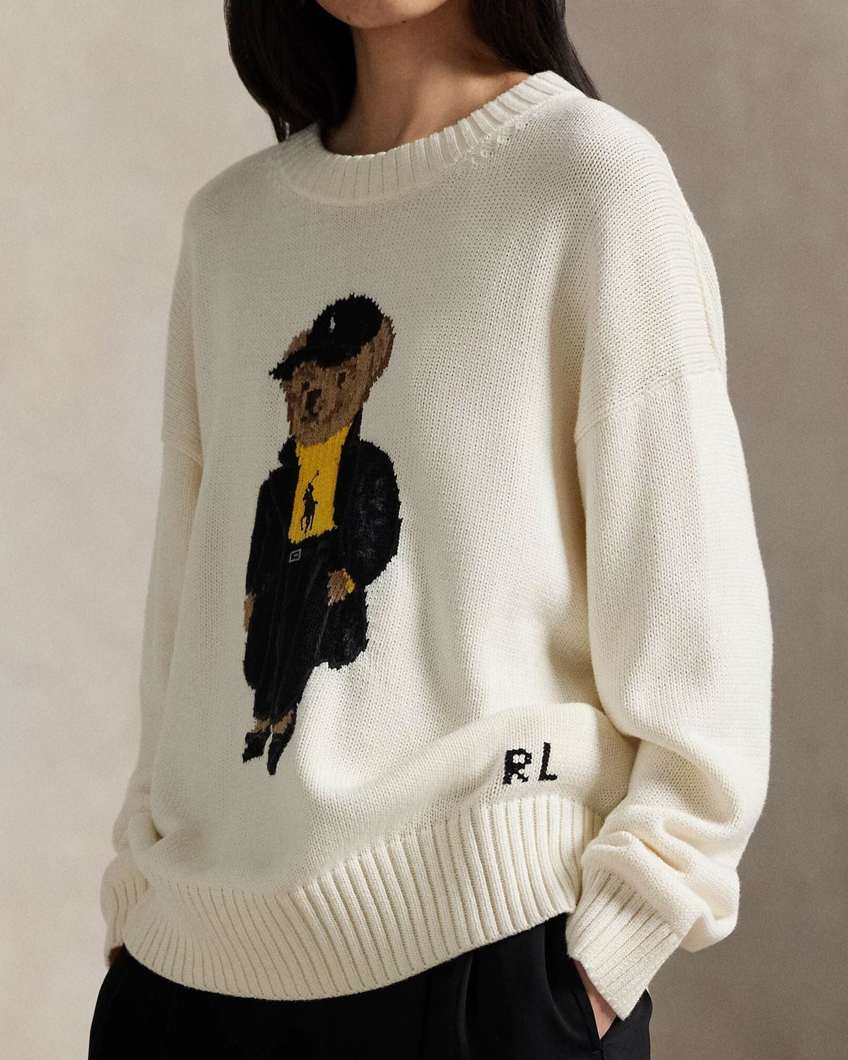 R.L Polo Bear Cotton Crewneck Sweater
