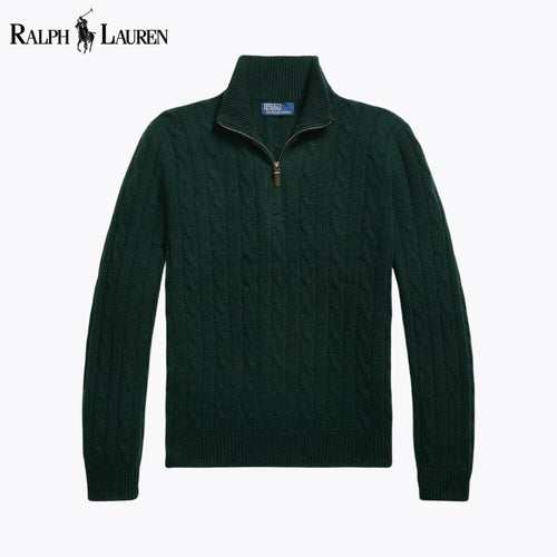 R.L Cable-Knit Cashmere Quarter-Zip Jumper